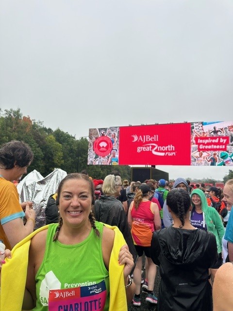 2024 Team SASH runner waiting to start the Great North Run!